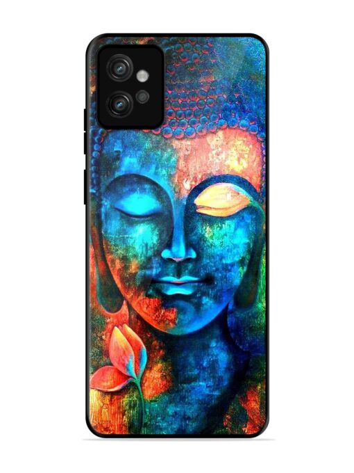 Buddha Painting Glossy Metal Phone Cover for Motorola Moto G32