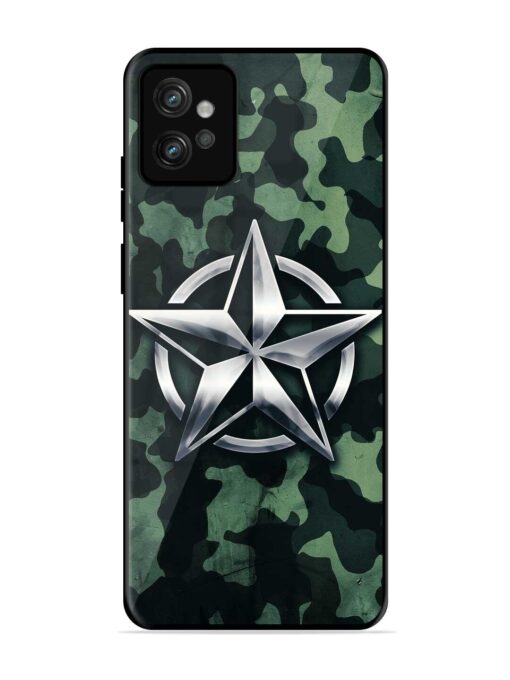 Indian Army Star Design Glossy Metal Phone Cover for Motorola Moto G32 Zapvi