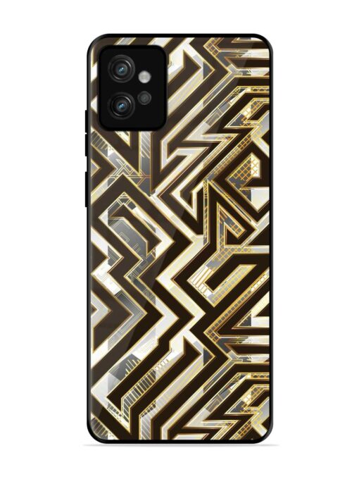 Technology Geometric Seamless Glossy Metal Phone Cover for Motorola Moto G32