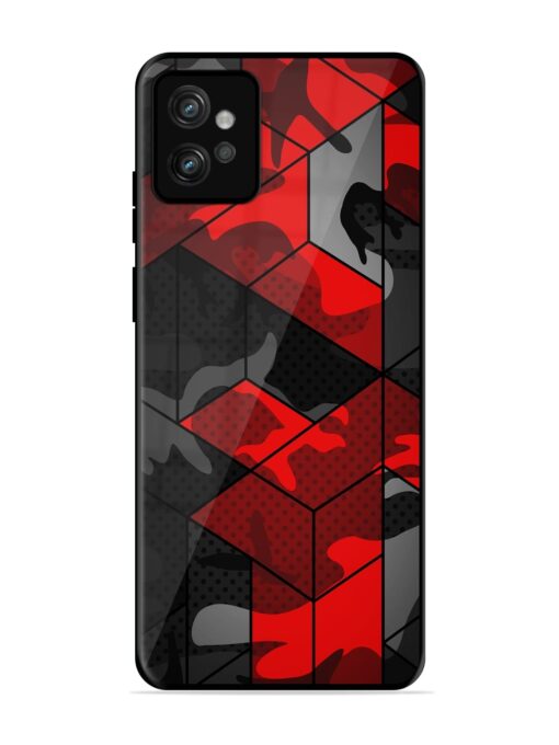 Royal Red Camouflage Pattern Glossy Metal Phone Cover for Motorola Moto G32