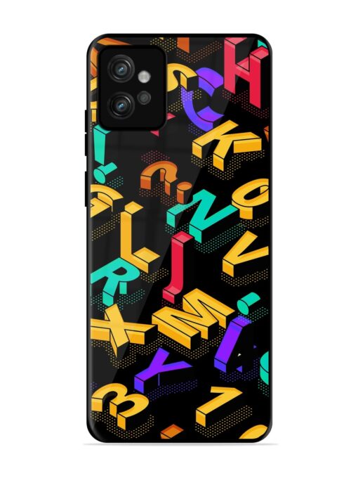 Seamless Pattern With Letters Glossy Metal Phone Cover for Motorola Moto G32