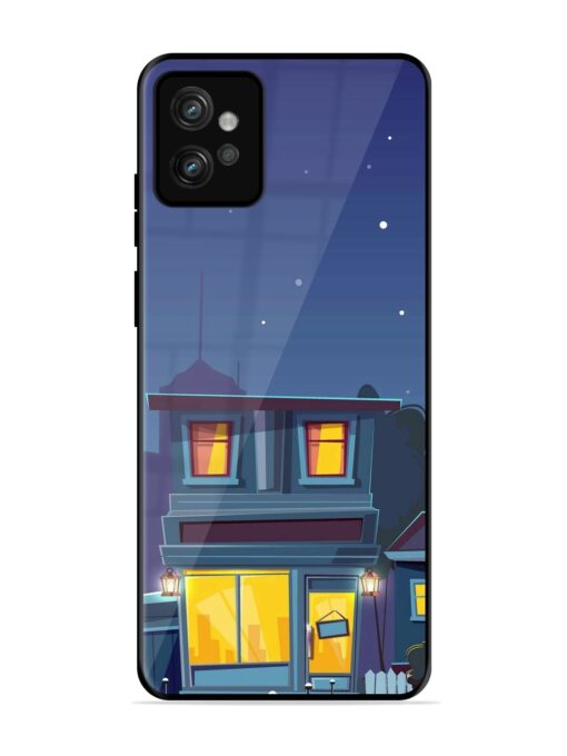 Vector Night House Glossy Metal Phone Cover for Motorola Moto G32