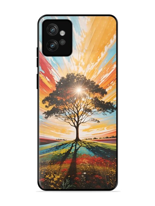 Abstract Tree Colorful Art Glossy Metal Phone Cover for Motorola Moto G32 Zapvi