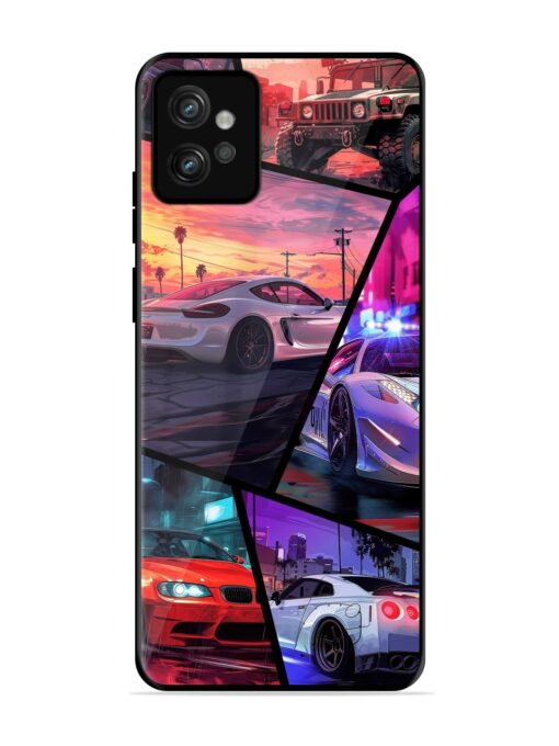 Ride In Pixels Glossy Metal Phone Cover for Motorola Moto G32