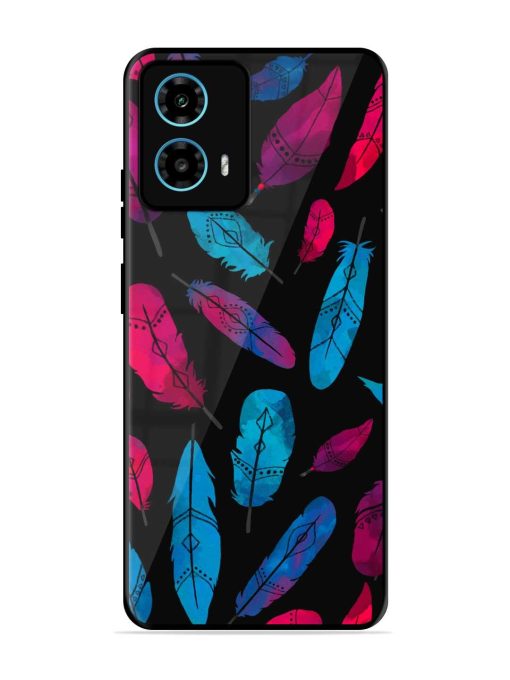 Feather Art Glossy Metal Phone Cover for Motorola Moto G34 (5G)