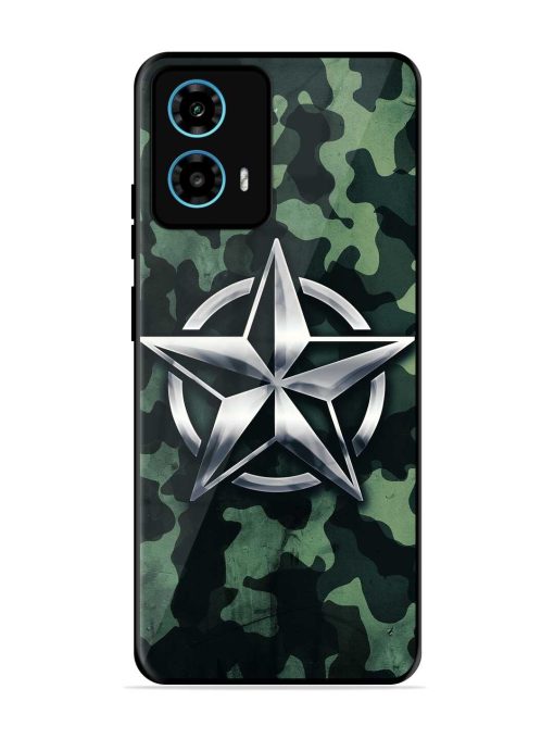 Indian Army Star Design Glossy Metal Phone Cover for Motorola Moto G34 (5G) Zapvi