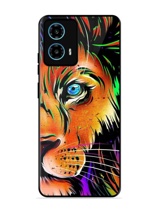 Colorful Lion Design Glossy Metal TPU Phone Cover for Motorola Moto G34 (5G) Zapvi
