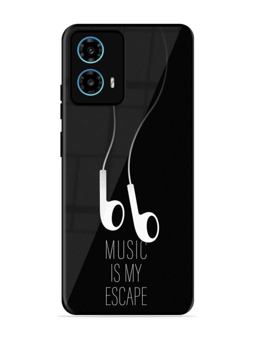 Music Is My Escape Glossy Metal Phone Cover for Motorola Moto G34 (5G) Zapvi