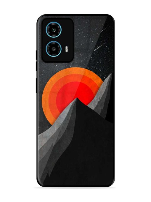 Black Mountain Glossy Metal Phone Cover for Motorola Moto G34 (5G) Zapvi