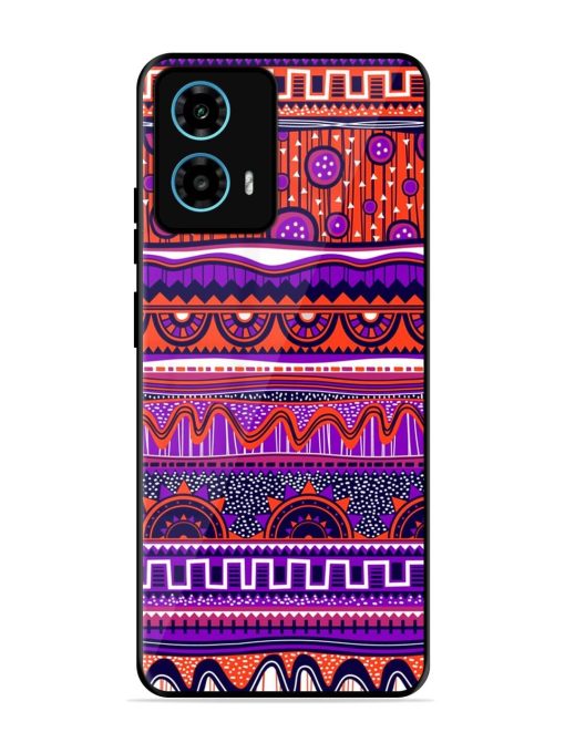 Ethnic Seamless Pattern Glossy Metal TPU Phone Cover for Motorola Moto G34 (5G) Zapvi