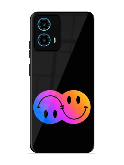 Gradient Smile Art Glossy Metal TPU Phone Cover for Motorola Moto G34 (5G) Zapvi