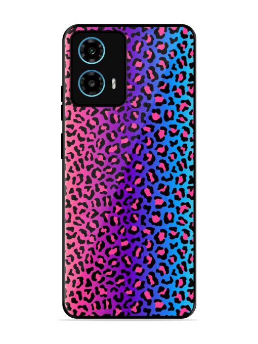 Colorful Leopard Seamless Glossy Metal Phone Cover for Motorola Moto G34 (5G) Zapvi