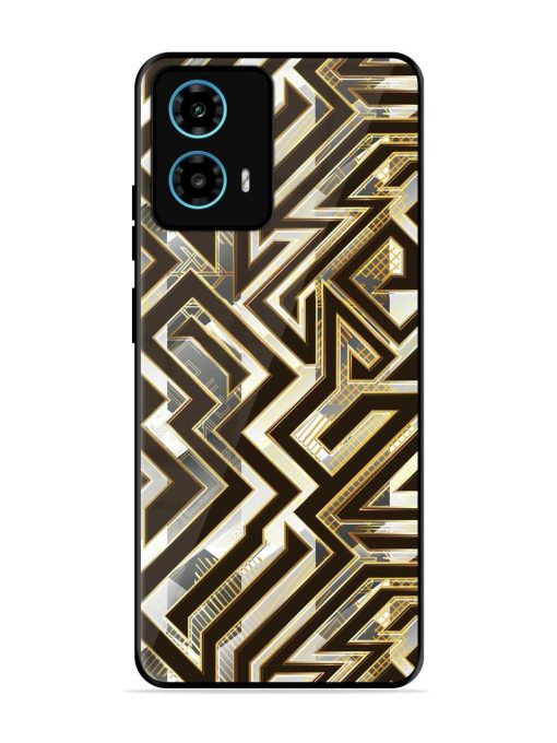 Technology Geometric Seamless Glossy Metal Phone Cover for Motorola Moto G34 (5G) Zapvi