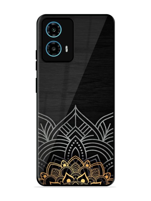 Decorative Golden Pattern Glossy Metal Phone Cover for Motorola Moto G34 (5G) Zapvi