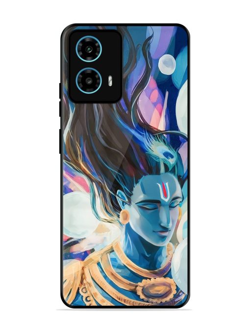 Bhagwan Sri Krishna Glossy Metal Phone Cover for Motorola Moto G34 (5G)