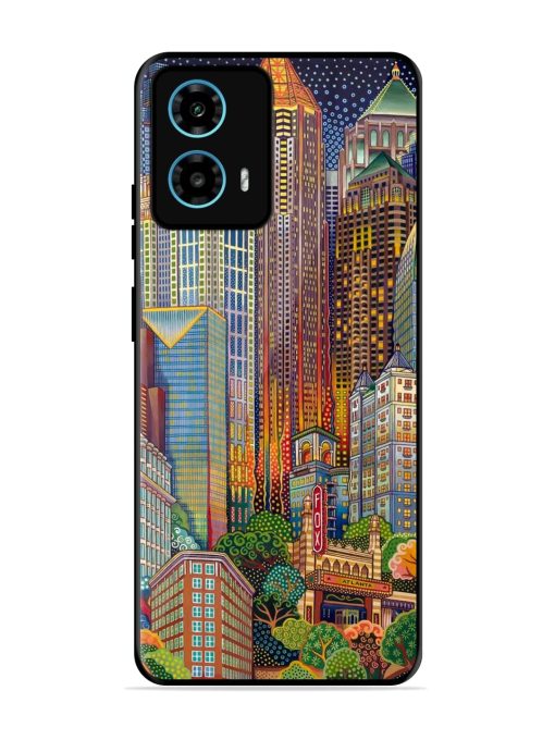 Cityscapes Art Glossy Metal Phone Cover for Motorola Moto G34 (5G) Zapvi