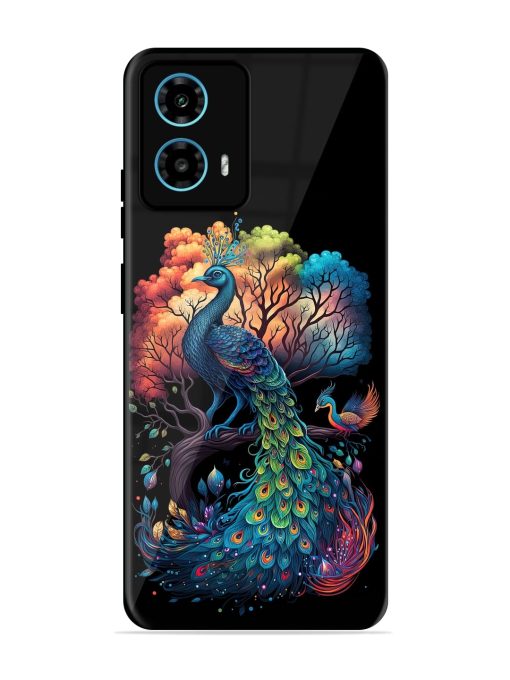 Peacock Tree Art Glossy Metal Phone Cover for Motorola Moto G34 (5G) Zapvi