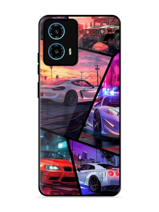 Ride In Pixels Glossy Metal Phone Cover for Motorola Moto G34 (5G) Zapvi