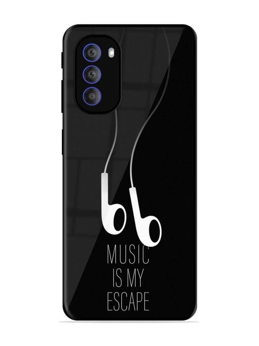 Music Is My Escape Glossy Metal Phone Cover for Motorola Moto G51 (5G) Zapvi