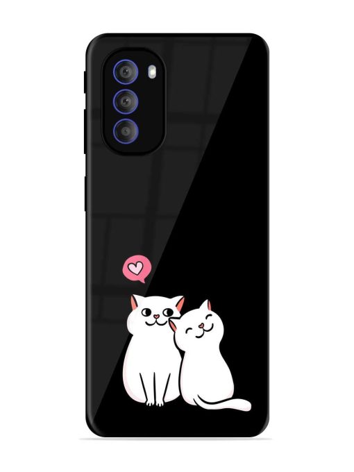 Cat Love Glossy Metal Phone Cover for Motorola Moto G51 (5G) Zapvi