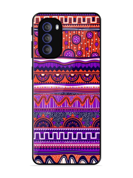 Ethnic Seamless Pattern Glossy Metal TPU Phone Cover for Motorola Moto G51 (5G) Zapvi