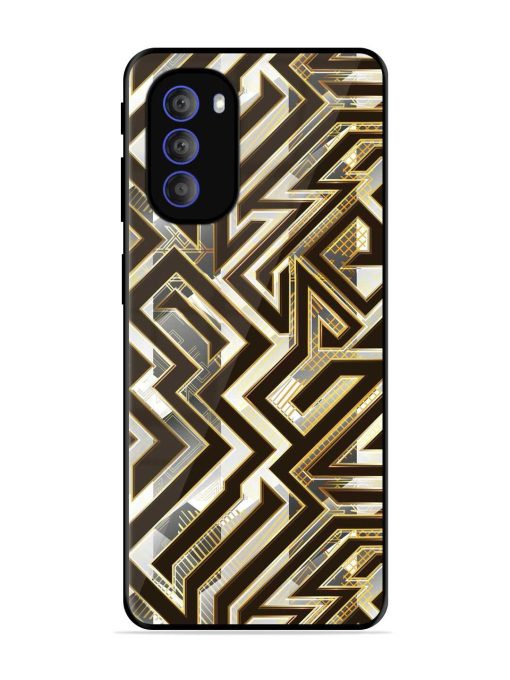 Technology Geometric Seamless Glossy Metal Phone Cover for Motorola Moto G51 (5G) Zapvi