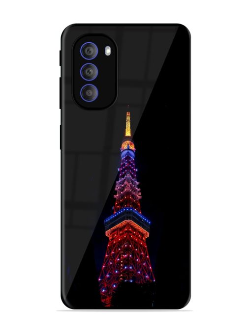 Eiffel Tower Night View Glossy Metal Phone Cover for Motorola Moto G51 (5G) Zapvi