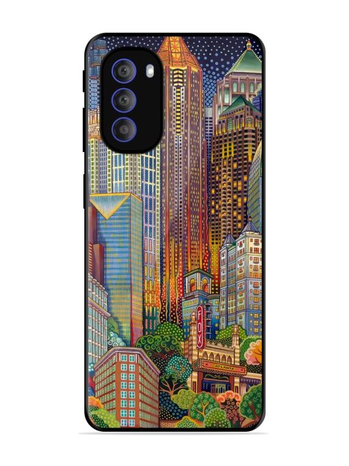 Cityscapes Art Glossy Metal Phone Cover for Motorola Moto G51 (5G) Zapvi