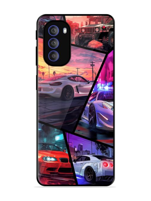 Ride In Pixels Glossy Metal Phone Cover for Motorola Moto G51 (5G) Zapvi