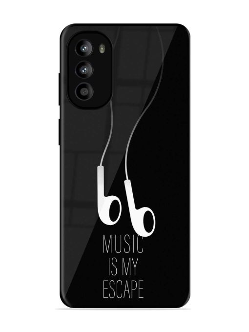 Music Is My Escape Glossy Metal Phone Cover for Motorola Moto G52 Zapvi