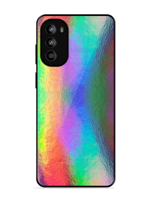 Colorful Holographic Background Glossy Metal TPU Phone Cover for Motorola Moto G52 Zapvi