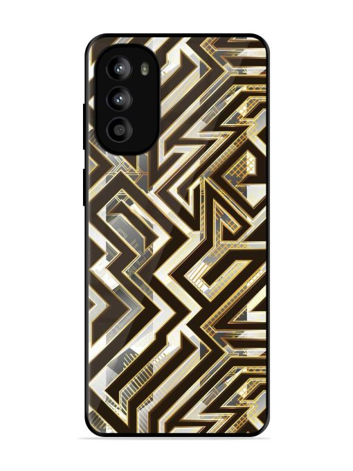 Technology Geometric Seamless Glossy Metal Phone Cover for Motorola Moto G52 Zapvi