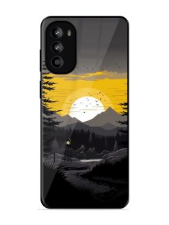 Sunset Vector Glossy Metal Phone Cover for Motorola Moto G52
