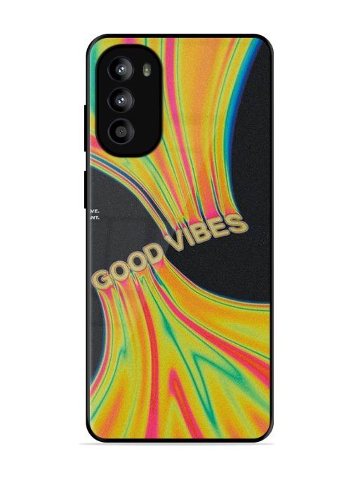 Good Vibes Glossy Metal Phone Cover for Motorola Moto G52