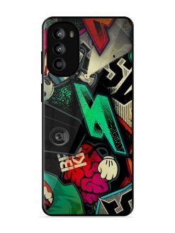 Graffiti Art Glossy Metal Phone Cover for Motorola Moto G52