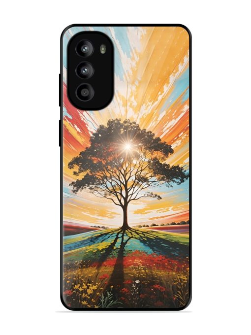 Abstract Tree Colorful Art Glossy Metal Phone Cover for Motorola Moto G52 Zapvi