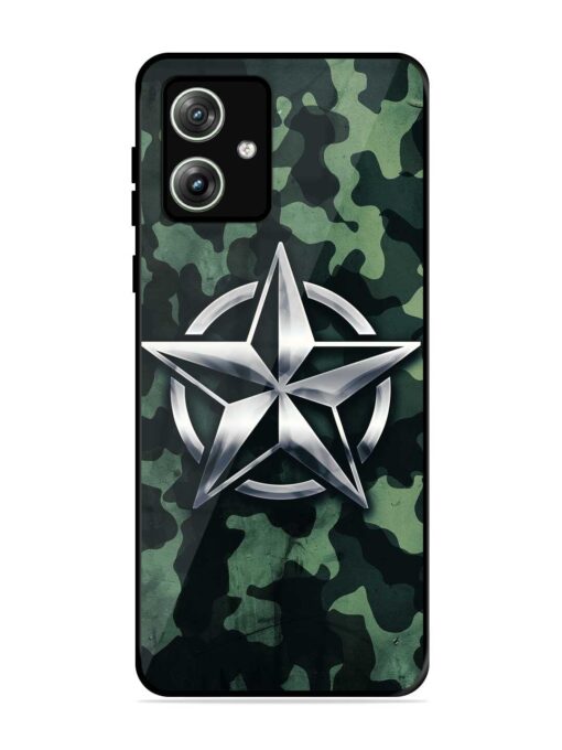 Indian Army Star Design Glossy Metal Phone Cover for Motorola Moto G64 (5G)