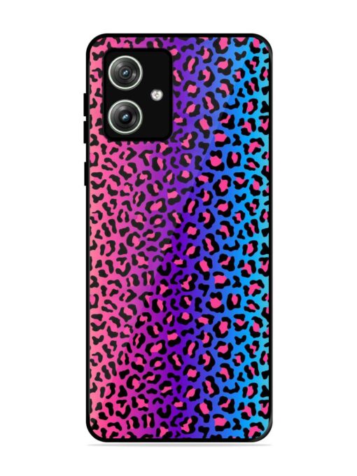 Colorful Leopard Seamless Glossy Metal Phone Cover for Motorola Moto G64 (5G) Zapvi