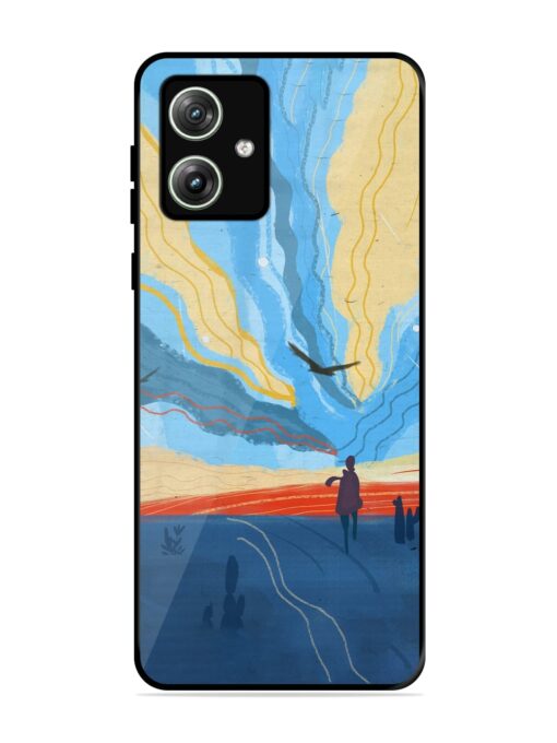 Minimal Abstract Landscape Glossy Metal Phone Cover for Motorola Moto G64 (5G) Zapvi