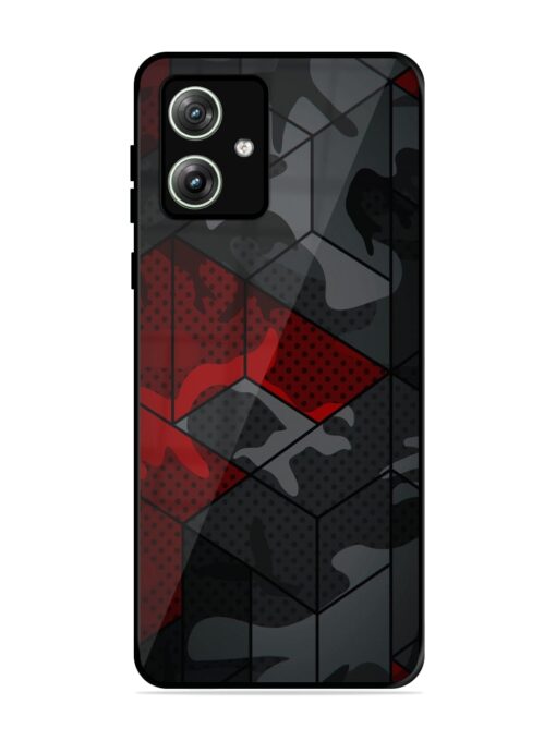 Red And Grey Pattern Glossy Metal Phone Cover for Motorola Moto G64 (5G) Zapvi