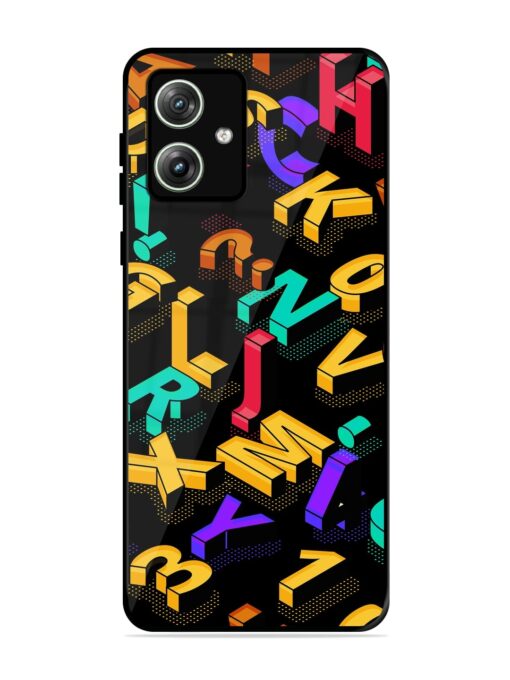 Seamless Pattern With Letters Glossy Metal Phone Cover for Motorola Moto G64 (5G) Zapvi