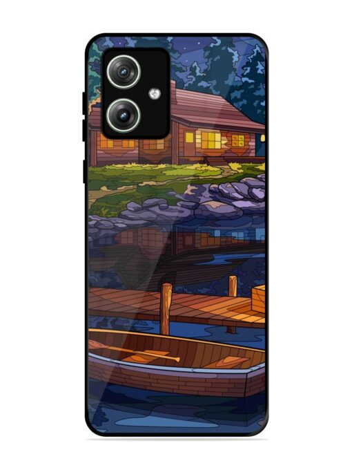 Village Night Scene Glossy Metal Phone Cover for Motorola Moto G64 (5G) Zapvi