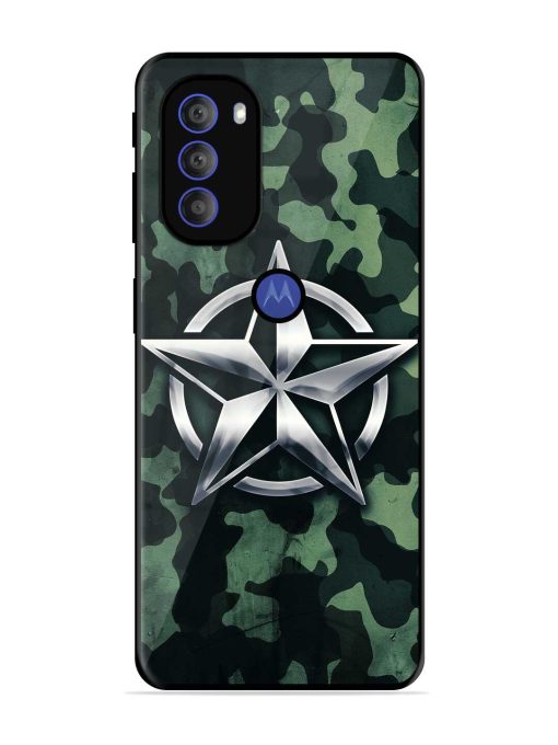 Indian Army Star Design Glossy Metal Phone Cover for Motorola Moto G71 (5G)