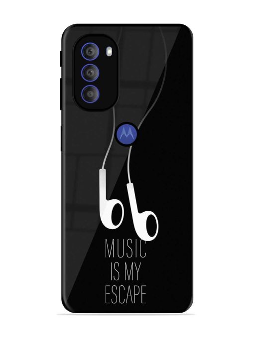 Music Is My Escape Glossy Metal Phone Cover for Motorola Moto G71 (5G) Zapvi