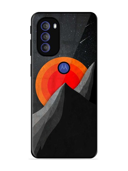 Black Mountain Glossy Metal Phone Cover for Motorola Moto G71 (5G) Zapvi