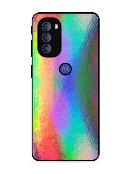 Colorful Holographic Background Glossy Metal TPU Phone Cover for Motorola Moto G71 (5G)