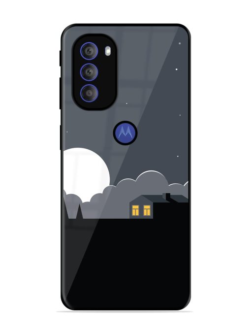 Full Moon Vector Art Glossy Metal Phone Cover for Motorola Moto G71 (5G)