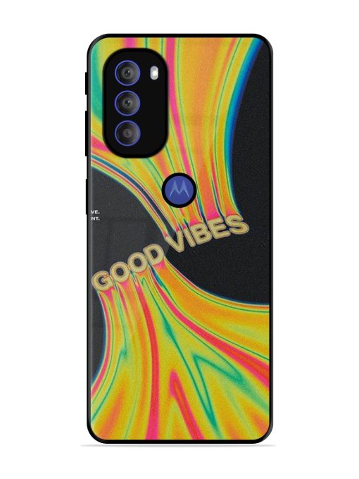 Good Vibes Glossy Metal Phone Cover for Motorola Moto G71 (5G)