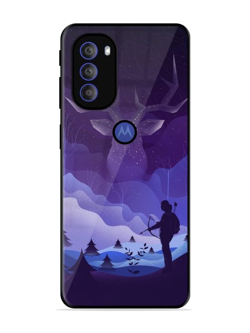 Deer Forest River Glossy Metal Phone Cover for Motorola Moto G71 (5G) Zapvi