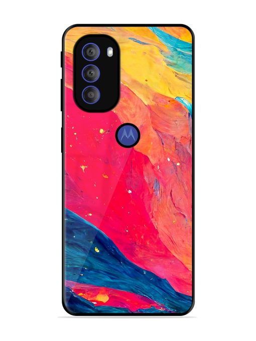 Starry Night Glossy Metal Phone Cover for Motorola Moto G71 (5G)